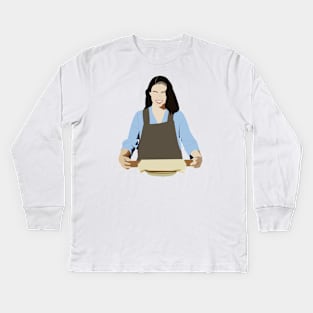 Claire Saffitz Digital Portrait Kids Long Sleeve T-Shirt